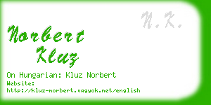 norbert kluz business card